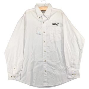 Tri Mountain Mens SRM Button Up Shirt White Size XL W/Tags Teflon Protected